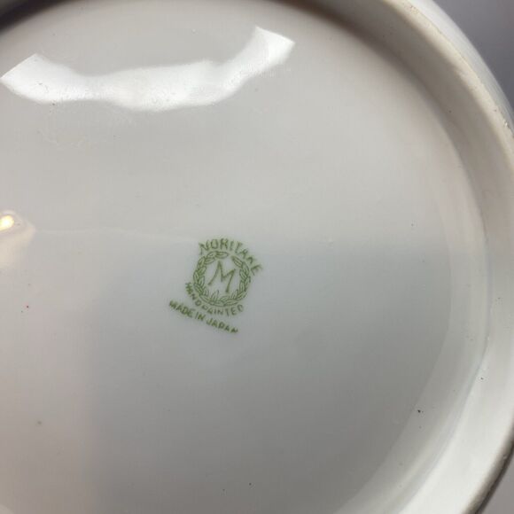 Vintage Hand Painted Noritake Bowl, Scenic Sunset, With Pierced Handle 6.25" - Picture 5 of 7